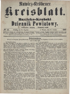 Rawicko-Krobski Dziennik Powiatowy. 1867.12.24 R. 17 Nr 52