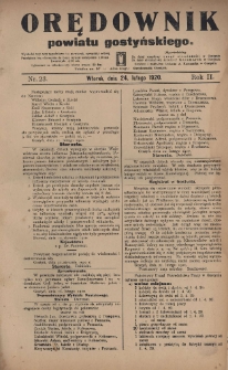 Orędownik Powiatu Gostyńskiego 1920.02.24 R.2 Nr 23