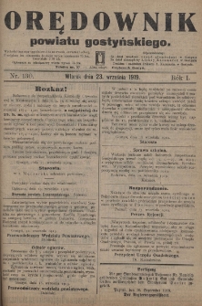 Orędownik Powiatu Gostyńskiego 1919.09.23 R.1 Nr 130