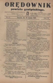 Orędownik Powiatu Gostyńskiego 1920.04.22 R.2 Nr 47