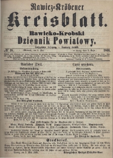 Rawicko-Krobski Dziennik Powiatowy. 1866.05.02 R. 16 Nr 18