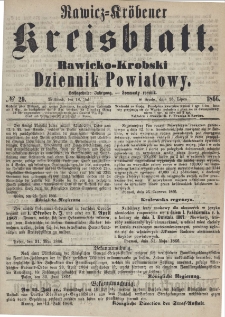 Rawicko-Krobski Dziennik Powiatowy. 1866.07.18 R. 16 Nr 29