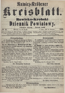 Rawicko-Krobski Dziennik Powiatowy. 1866.08.29 R. 16 Nr 35