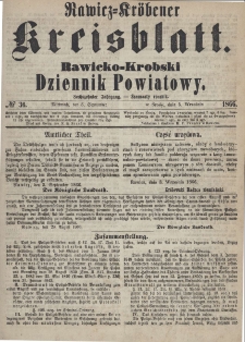 Rawicko-Krobski Dziennik Powiatowy. 1866.09.05 R. 16 Nr 36