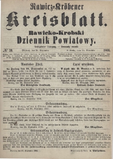 Rawicko-Krobski Dziennik Powiatowy. 1866.09.26 R. 16 Nr 39