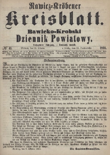 Rawicko-Krobski Dziennik Powiatowy. 1866.10.10 R. 16 Nr 41