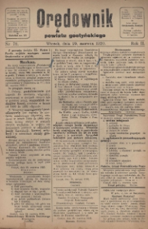 Orędownik Powiatu Gostyńskiego 1920.06.29 R.2 Nr 73
