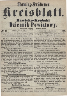 Rawicko-Krobski Dziennik Powiatowy. 1866.10.17 R. 16 Nr 42