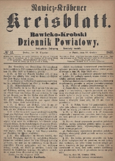 Rawicko-Krobski Dziennik Powiatowy. 1866.12.28 R. 16 Nr 52