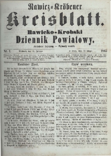 Rawicko-Krobski Dziennik Powiatowy. 1865.02.15 R. 15 Nr 7