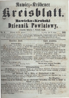 Rawicko-Krobski Dziennik Powiatowy. 1865.02.22 R. 15 Nr 8