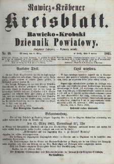 Rawicko-Krobski Dziennik Powiatowy. 1865.03.08 R. 15 Nr 10
