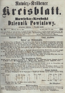 Rawicko-Krobski Dziennik Powiatowy. 1865.05.10 R. 15 Nr 19