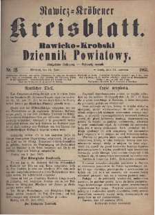 Rawicko-Krobski Dziennik Powiatowy. 1865.06.14 R. 15 Nr 24