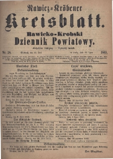 Rawicko-Krobski Dziennik Powiatowy. 1865.07.12 R. 15 Nr 28