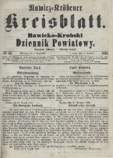 Rawicko-Krobski Dziennik Powiatowy. 1865.09.06 R. 15 Nr 36