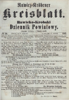 Rawicko-Krobski Dziennik Powiatowy. 1865.09.27 R. 15 Nr 39