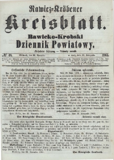 Rawicko-Krobski Dziennik Powiatowy. 1865.11.29 R. 15 Nr 48