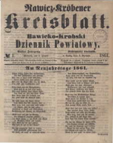 Rawicko-Krobski Dziennik Powiatowy. 1861.01.02 R. 11 Nr 1
