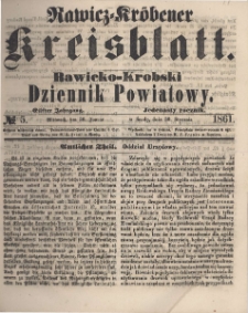 Rawicko-Krobski Dziennik Powiatowy. 1861.01.30 R. 11 Nr 5
