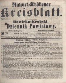 Rawicko-Krobski Dziennik Powiatowy. 1861.06.19 R. 11 Nr 25