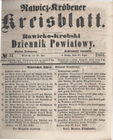 Rawicko-Krobski Dziennik Powiatowy. 1861.07.31 R. 11 Nr 31