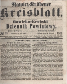 Rawicko-Krobski Dziennik Powiatowy. 1861.08.14 R. 11 Nr 33