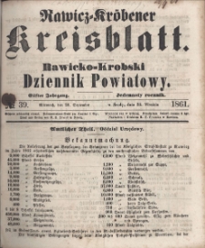 Rawicko-Krobski Dziennik Powiatowy. 1861.09.25 R. 11 Nr 39