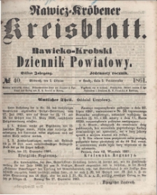 Rawicko-Krobski Dziennik Powiatowy. 1861.10.02 R. 11 Nr 40