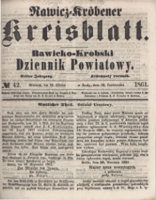 Rawicko-Krobski Dziennik Powiatowy. 1861.10.16 R. 11 Nr 42