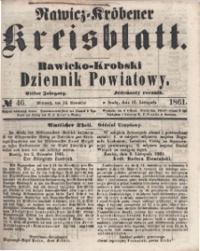 Rawicko-Krobski Dziennik Powiatowy. 1861.11.13 R. 11 Nr 46