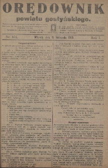 Orędownik Powiatu Gostyńskiego 1919.11.11 R.1 Nr 151