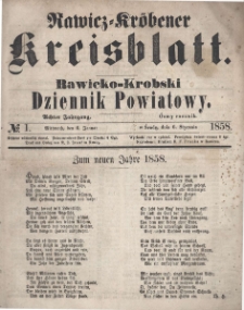 Rawicko-Krobski Dziennik Powiatowy. 1858.01.06 R. 8 Nr 1