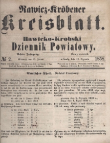 Rawicko-Krobski Dziennik Powiatowy. 1858.01.13 R. 8 Nr 2