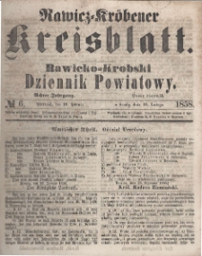 Rawicko-Krobski Dziennik Powiatowy. 1858.02.10 R. 8 Nr 6