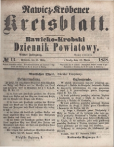 Rawicko-Krobski Dziennik Powiatowy. 1858.03.31 R. 8 Nr 13