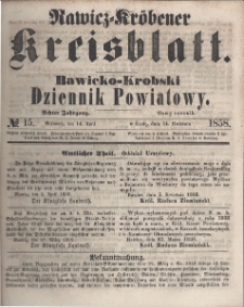 Rawicko-Krobski Dziennik Powiatowy. 1858.04.14 R. 8 Nr 15