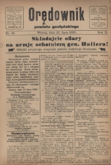 Orędownik Powiatu Gostyńskiego 1920.07.27 R.2 Nr 84