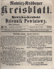 Rawicko-Krobski Dziennik Powiatowy. 1858.05.27 R. 8 Nr 21