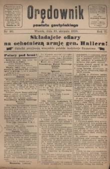 Orędownik Powiatu Gostyńskiego 1920.08.10 R.2 Nr 90