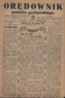 Orędownik Powiatu Gostyńskiego 1919.12.25 R.1 Nr 169