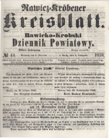Rawicko-Krobski Dziennik Powiatowy. 1858.11.03 R. 8 Nr 44