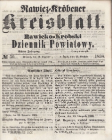 Rawicko-Krobski Dziennik Powiatowy. 1858.12.15 R. 8 Nr 50