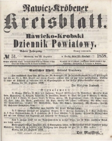 Rawicko-Krobski Dziennik Powiatowy. 1858.12.22 R. 8 Nr 51