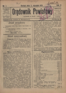 Orędownik Powiatowy 1923.01.03 R.5 Nr 1