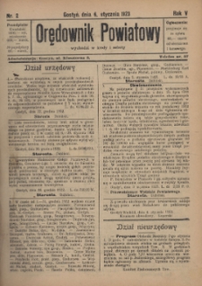 Orędownik Powiatowy 1923.01.06 R.5 Nr 2