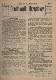 Orędownik Urzędowy Powiatu Gostyńskiego 1923.01.10 R.5 Nr 3
