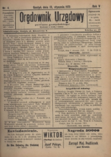 Orędownik Urzędowy Powiatu Gostyńskiego 1923.01.13 R.5 Nr 4