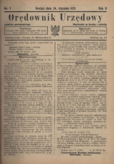Orędownik Urzędowy Powiatu Gostyńskiego 1923.01.23 R.5 Nr 7