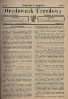 Orędownik Urzędowy Powiatu Gostyńskiego 1923.02.10 R.5 Nr 12